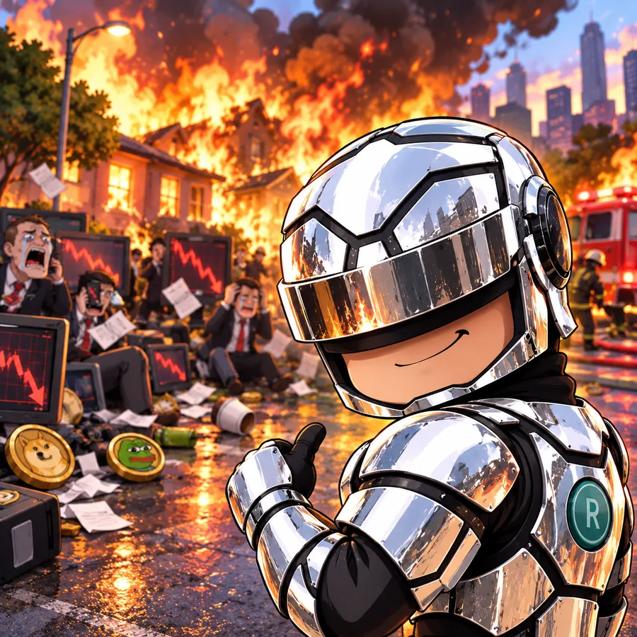 Robotron thumbs up while the market burns